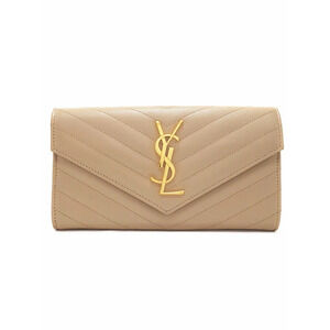SAINT LAURENT Paris Monogram Flap Wallet Bi fold Long